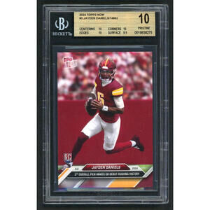 2024 Topps Now #3 Jayden Daniels NFL Debut Rookie Card (RC)  BGS 10 Pristine